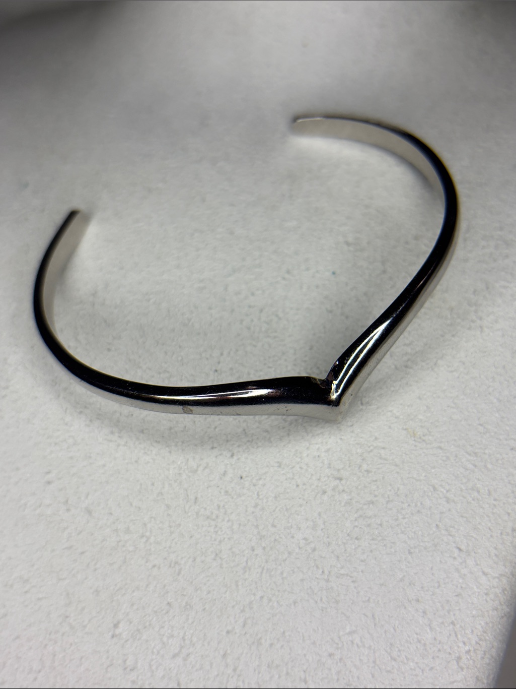 Avon Silver V-Accent Open Cuff Bracelet
